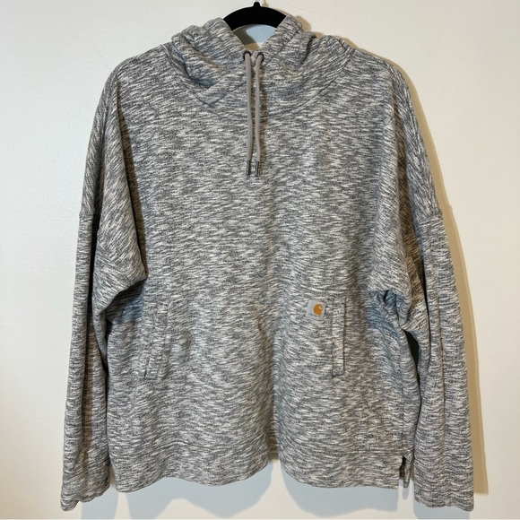 Carhartt Womens Plus Size Newberry Cowl‎ Neck Hoodie Heather Gray Sweatshirt XXL - Picture 4 of 16